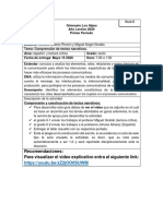 Guía de comprensión y construcción de textos narrativos para grado 6 con menos de