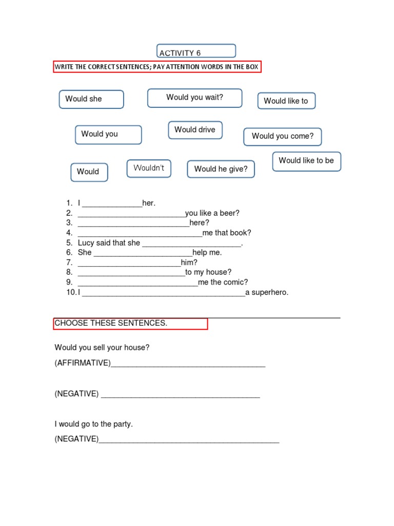 English Sentence Practice | PDF
