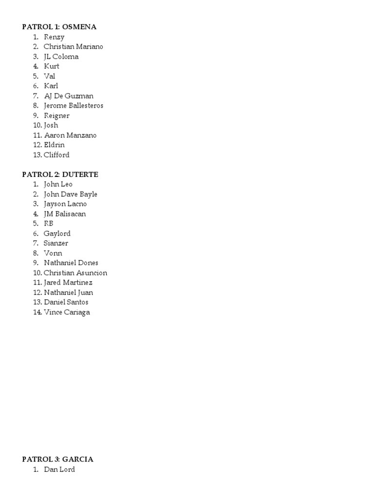 PATROLS | PDF | Sports & Recreation | Wellness