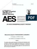 Measurement Aspects of Distributed Mode Loudspeakers