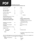 Sample Calculation Forpower Cable Size (Y-D)