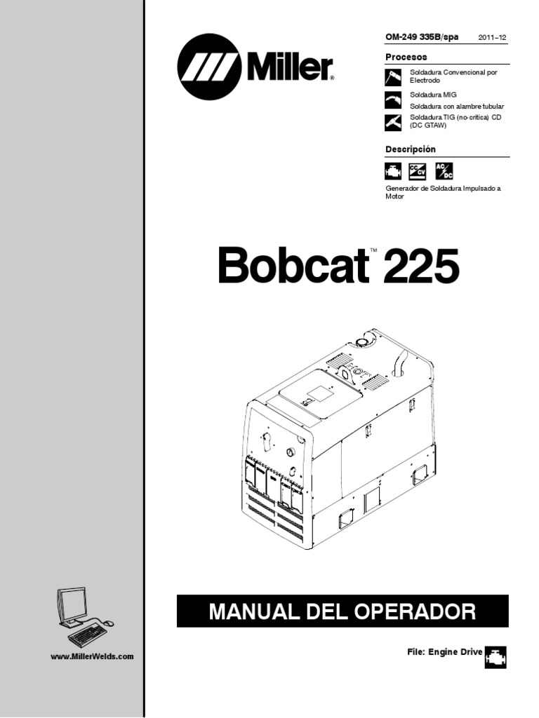 Miller Bobcat 225 PDF Soldadura Construcción