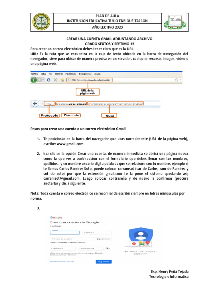 Crear Cuenta Gmail y Adjuntar Archivos | PDF | Gmail | Red mundial