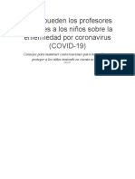 Cómo Pueden Los Profesores Hablarles a Los Niños Sobre La Enfermedad Por Coronavirus