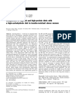 Comparison of High-Fat and High-Protein Diets With A High-Carbohydrate Diet in Insulin-Resistant Obese Women