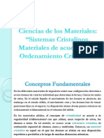 Clase 4. Sistemas Cristalinos. Materiales de Acuerdo A Su Ordenamiento Cristalino