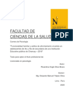 "Funcionalidad Familiar y Estilos de Afrontamiento Al Estrés en PDF