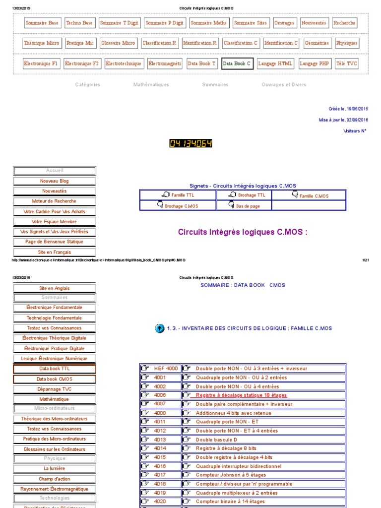 Circuits Intégrés Logiques CMOS | PDF | CMOS | Circuit électrique