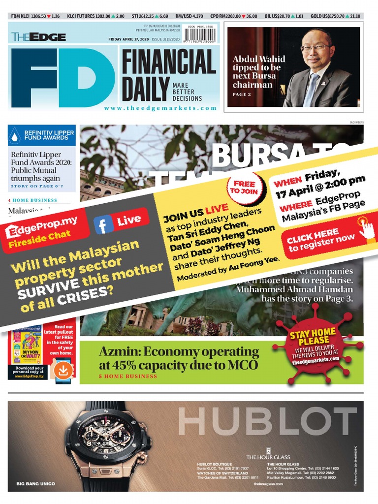 The Edge Daily Financial Market 20200417 | PDF | Opec | Monetary Policy