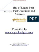 University of Lagos Post UTME Past Questions and Answers: For More Education Gist Check Us On: Facebook: Twitter