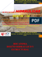 Bocatoma diseño hidráulico y estructural