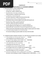 Crash Test #2 Conditional Sentences 1, 2, 3 and Mixed Conditionals