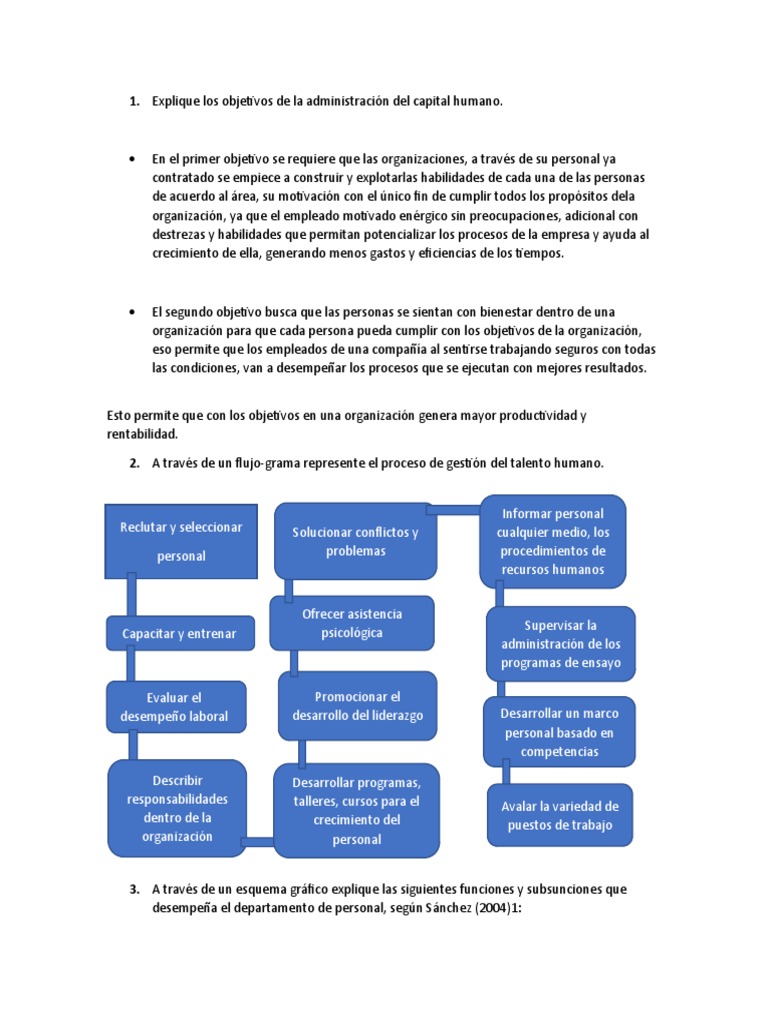 Objetivos y procesos de la administración del capital humano | PDF