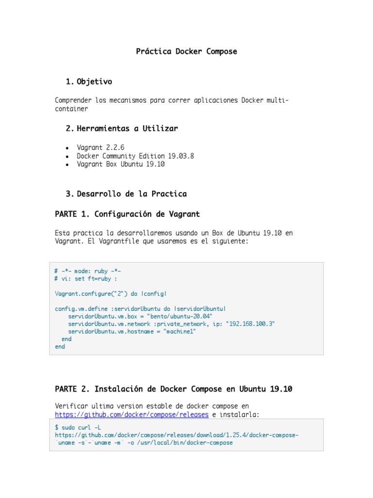 Tutorial de Docker Compose en Español | PDF | SQL | Mi sql