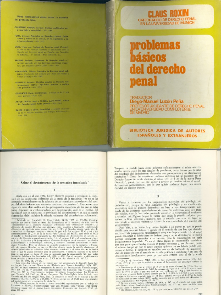 Roxin Sobre El Desistimiento de La Tentativa Inacabada | PDF