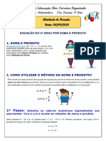 9º Ano - IEETF - 24-09-2020 - SOMA E PRODUTO