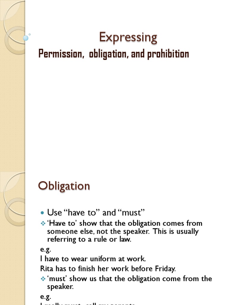 Grammar Guide: Permission & Prohibition | PDF