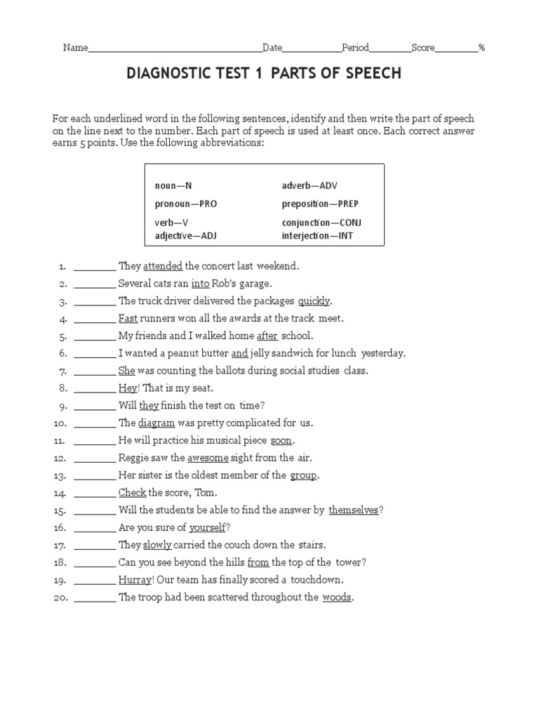 diagnostic-test-parts-of-speech-pdf-part-of-speech-verb