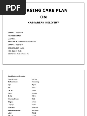 Nursing care plan on LSCS