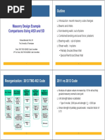 Masonry Design Example Comparisons Using ASD and SD: Outline