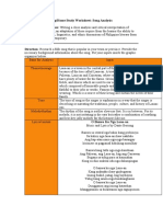 Independent Learning/Home Study Worksheet: Song Analysis Learning Competencies: Writing A Close Analysis and Critical Interpretation of