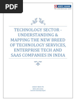 Technology Sector - Understanding & Mapping The New Breed of Technology Services, Enterprise Tech and SAAS Companies in India