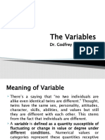 The Variables: Dr. Godfrey G. Mendoza Maestro