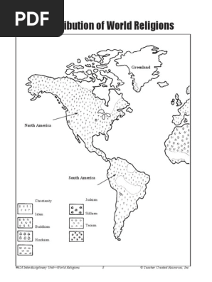 World Religions Map Black And White