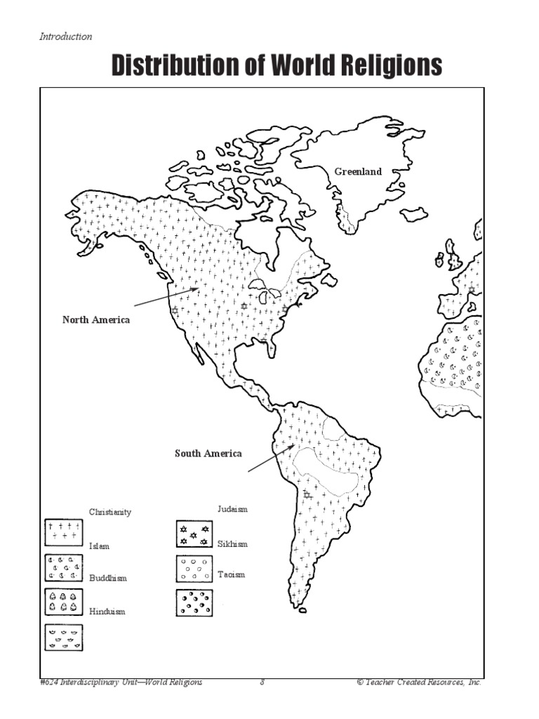 Guía 1 World Religion Map | PDF | Asia | Religious Faiths