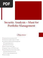 Security Analysis - Must For Portfolio Management