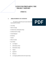 Guidelines For Preparing The Project Report For Ug: 1. Arrangement of Contents
