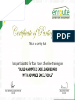 Certificate of Participation: Has Par Cipated For Four Hours of Online Training On
