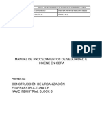 Ejemplo de Manual de Procedimientos de Seguridad e Higiene en Obra