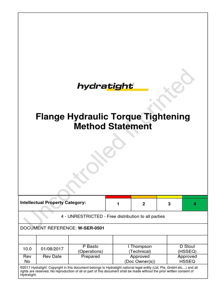 Flange Hydraulic Torque Tightening Procedure PDF | PDF | Nut (Hardware ...