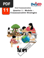 Quarter 1 - Module: Communicative Strategies: Oral Communication