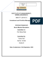 Institute of Management, Nirma University MBA-FT (2019-21) : Investment and Portfolio Management
