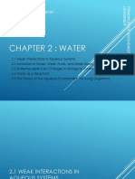 Chapter 2: Water: BSFT 2 General Biochemistry 1 Semester Mervi Curie M. Belen