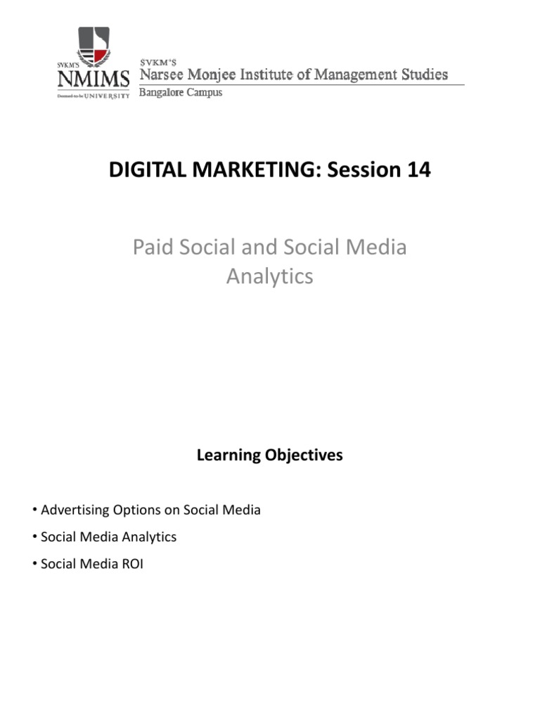 Social Media Advertising & Analytics Guide | PDF | Social Media ...