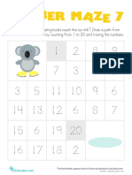 Number-Maze-Koala-Kindergarten - PDF 1-20