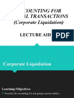 Accounting For Special Transactions (Corporate Liquidation) : Lecture Aid