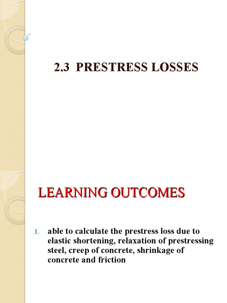 Prestress Losses in Concrete Structures | PDF | Prestressed Concrete ...