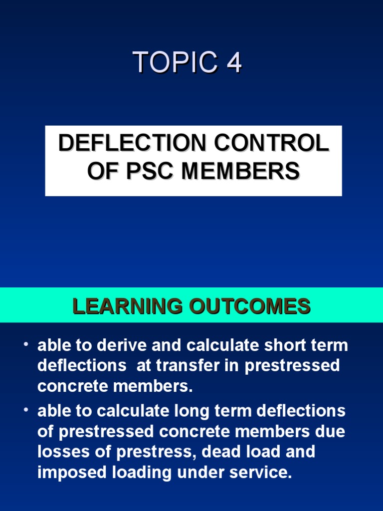 Deflection Control in Prestressed Concrete | PDF | Prestressed Concrete ...