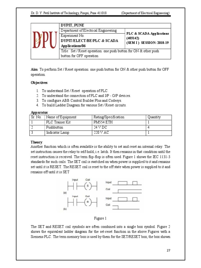 Set/Reset Operations in PLC Ladder Logic | PDF | Programmable Logic ...