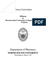 Department of Pharmacy: Course Curriculum