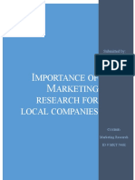 Mportance OF Arketing Research FOR Local Companies: Submitted By: Nowsheen Noor ID # 1921251