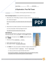 Student Exploration: Free Fall Tower