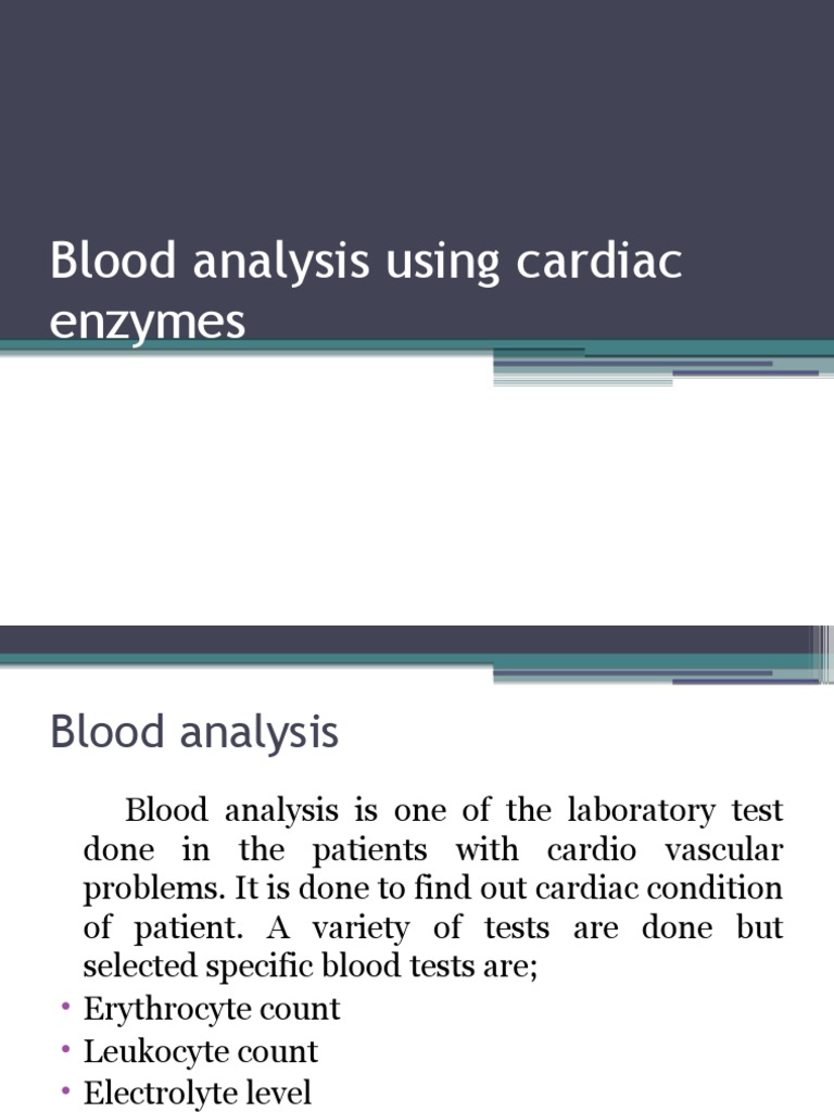 Blood Analysis Using Cardiac Enzymes PDF