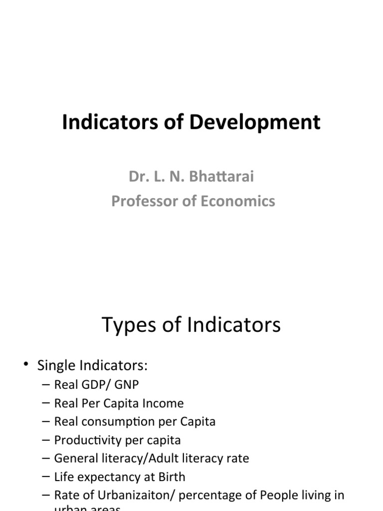 Indicators of Development PDF Quality Of Life Human Development Index