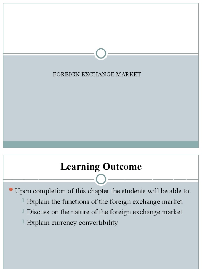 Overview of the Foreign Exchange Market | PDF | Exchange Rate | Foreign ...