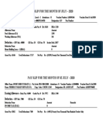 Pay Slip For The Month of July - 2020: Earning/Allowance